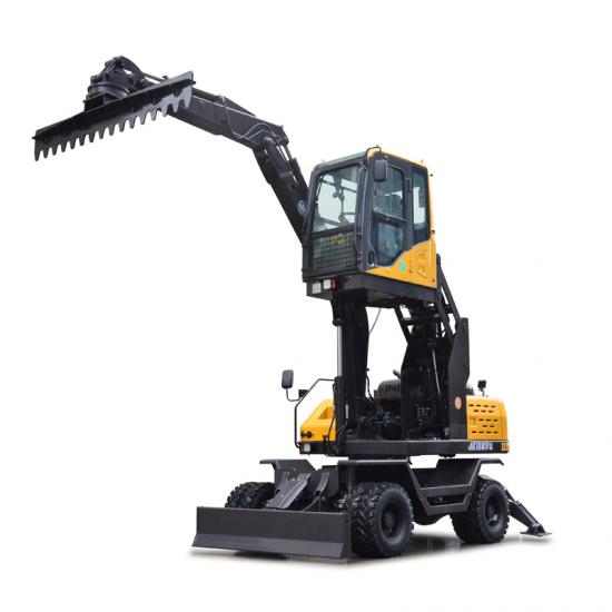 Jing Gong 100S wheel excavator with material leveling machine